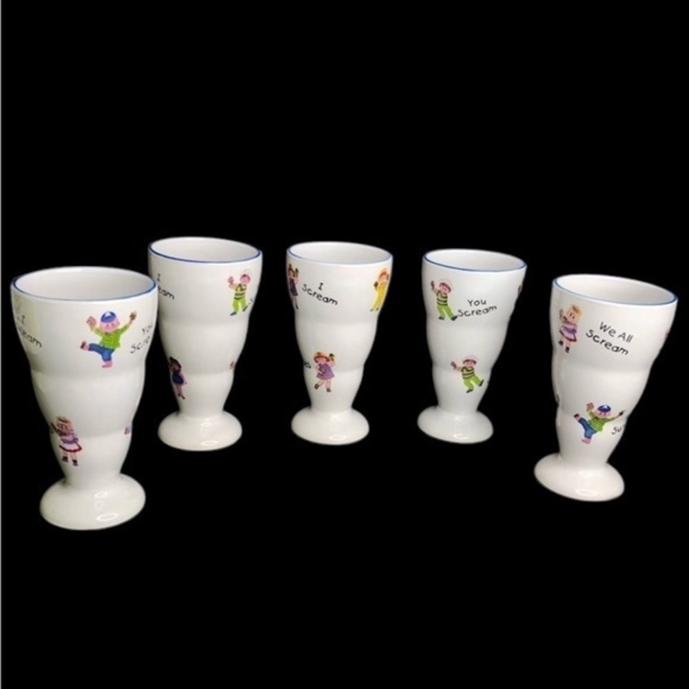 5 Nantucket 6 1/2” tall Ice Cream Sundae Holders in EUC VTG